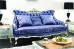 CAD 3D 3 Piece Luxury Living Room Furniture Modern Blue 3 2 1 Seater Velvet Sofa
