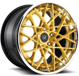 China Sputtering 3 Piece Forged Wheels Machined Face 18 19 20 21 and 22 inches wholesale