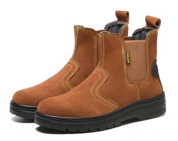 Electric Welding Welder'S Leather Steel Toe Cap Safety Shoe Anti Smashing Wear