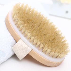 China Spa Body Brush Soft Natural Bristle Shower Brushes Wooden Bath Shower Bristle Brush wholesale