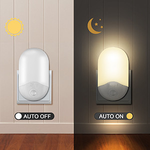 15lm*2 100000h Plug In Motion Sensor Light With Dusk To Dawn Photocell Sensor