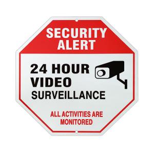 China Rustfree Metal Aluminum Reflective Security Alert Sign 11.5inch Custom wholesale