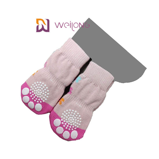 Pet Anti Slip Knit Dog Socks&Cat Socks with Rubber Reinforcement Paw Protector