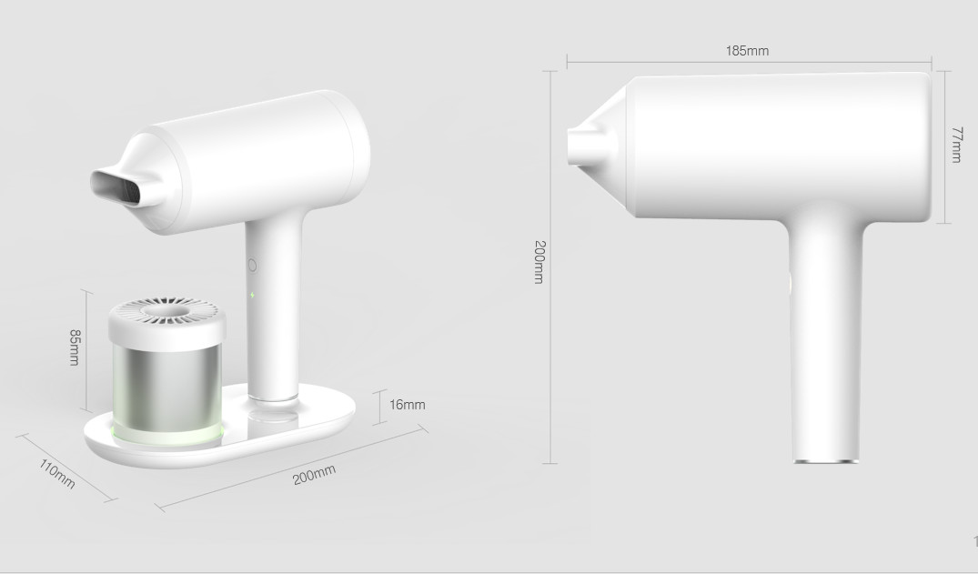 Rechargeable 300 Times Low Noise Cordless Hair Blow Dryer Replaceable Battery