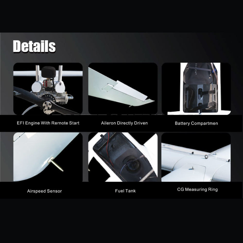 VTOL Industrial Drone Long Endurance 3600mm Wingspan Payload 5KG Pod Camera For Mapping Survey Inspection HX360L