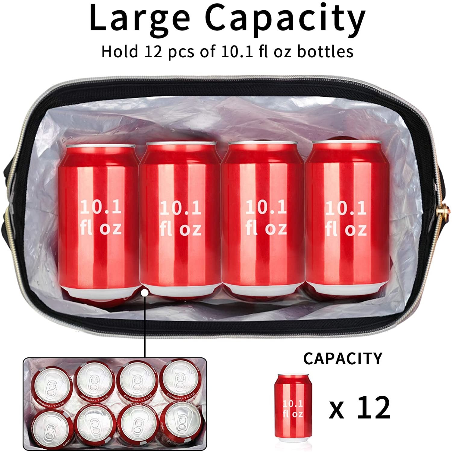 12 Pack 6 Pack Custom Insulated Cooler Bag For Breast Milk Lunch Daily 11x6x10"