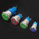 Metal Pushbutton Waterproof Light Switch with Conductive Electricity and Blue