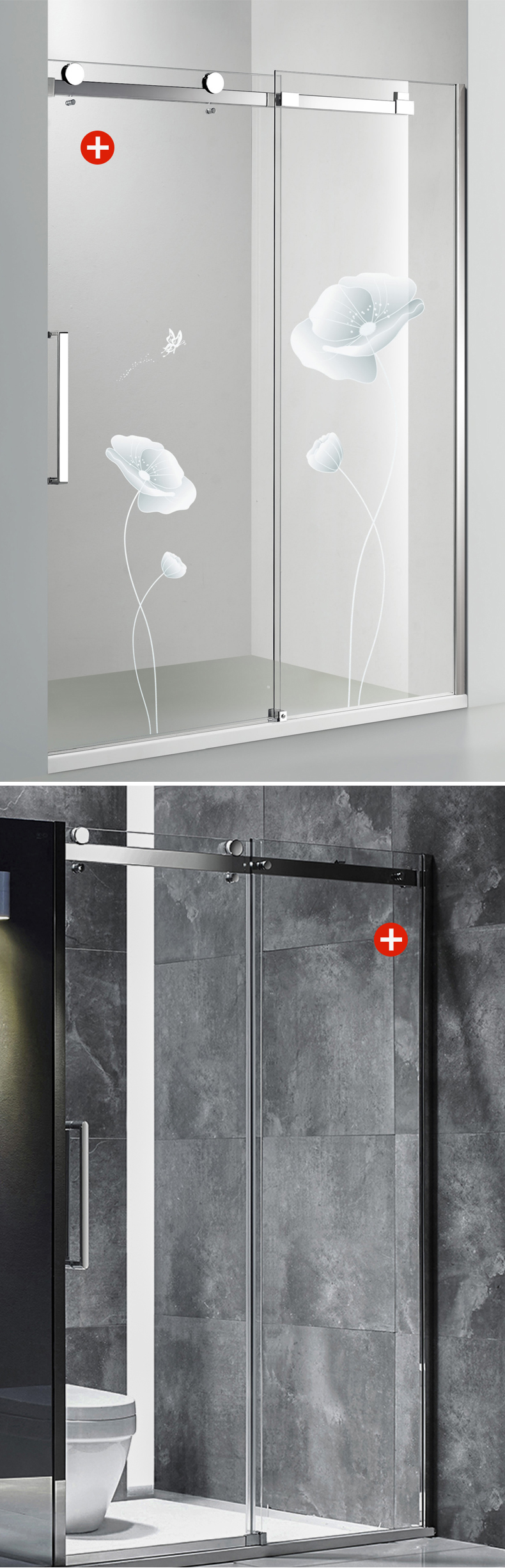 Effortlessly Slide Your Shower Door with Our Elegant Stainless Steel Sliding Hardware