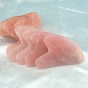 China Pink Body Anti Aging Gua Sha Board Rose Gua Sha Natural Lifting Tool wholesale