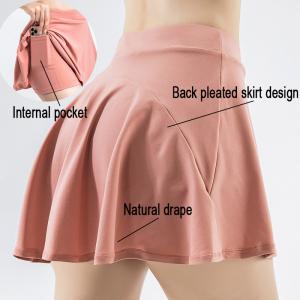 China Ladies Sports Golf Pleated Tennis Skirt With Pockets High Waist Athletic Skorts wholesale