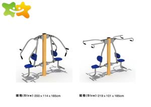China High Density PE Park Workout Equipment , Public Park Exercise Equipment Steel Tube wholesale