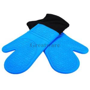 China Silicone Oven Mitt Set and BBQ Cooking Gloves wholesale
