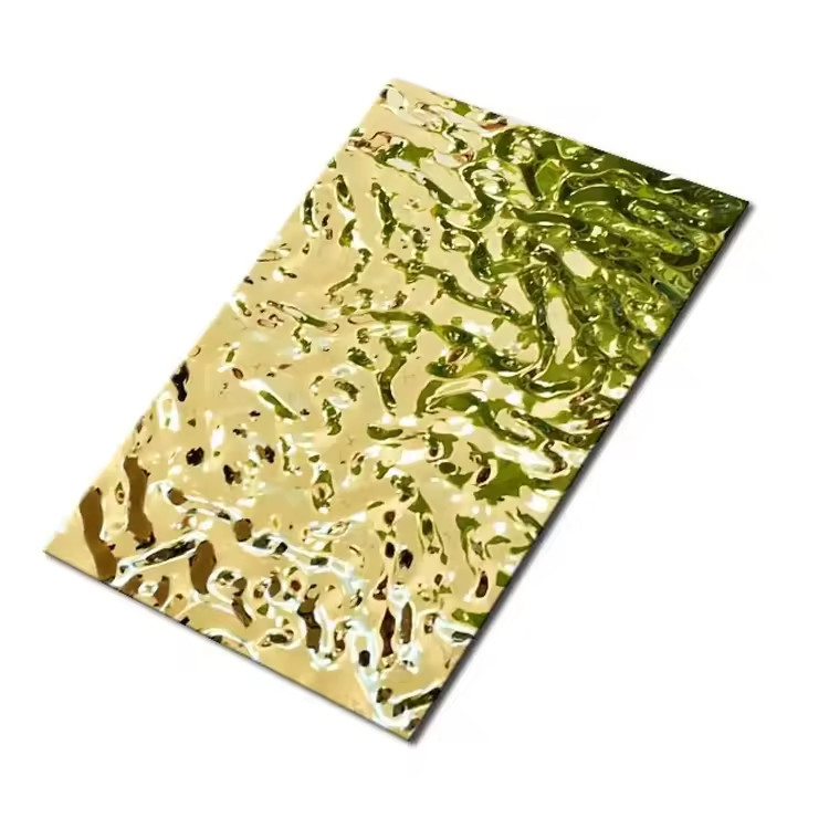 Decorative Water Wave Bright Corrugated Plate Mirror Sliver Water Ripple Stainless Steel Sheets Ceiling Panels For Hotel
