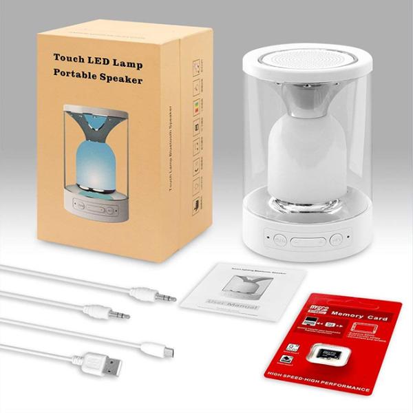 Portable Touch Sensor Mood Lamp Wireless Speaker with Adjustable Brightness