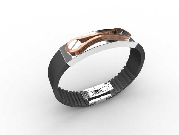 Top Quality Europe Fashion Stainless Steel Genuine Leather Silicone Bangle