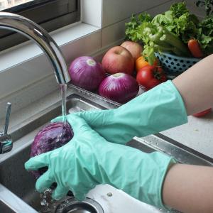 China Thick Warm Long Rubber Dishwashing Gloves , Reusable Dishwashing Gloves wholesale