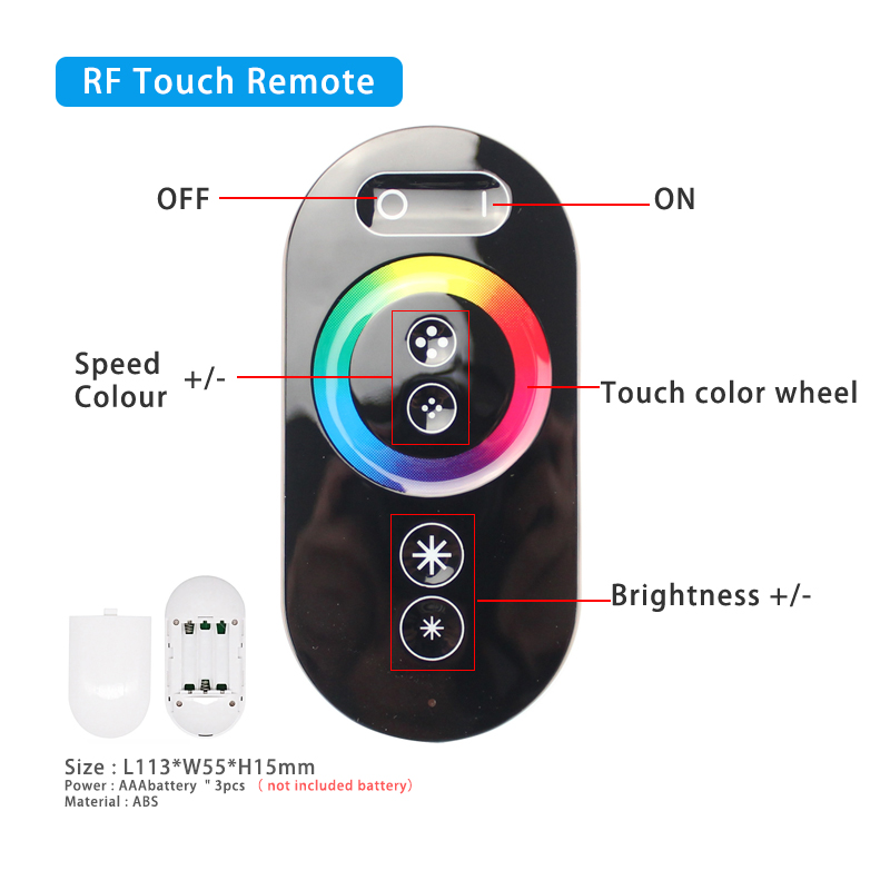 Gt666 Touch LED RGB Controller RF Wireless For LED Strip Light