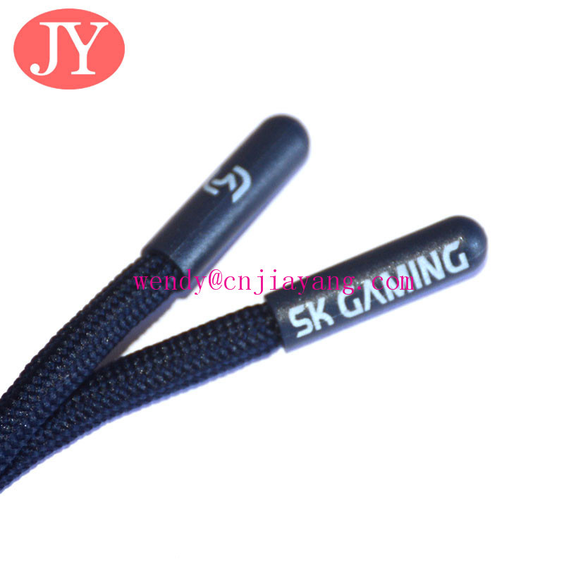 Jiayanag Phthalate Free White color blue aglet stripe plastic TPU soft rubber aglets