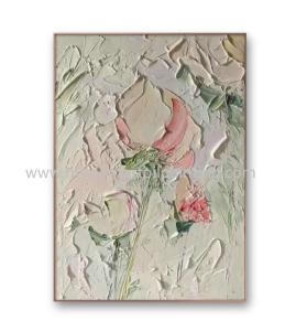 China Textured Modern Flower Paintings Handpainted Canvas For Interior Decoration wholesale