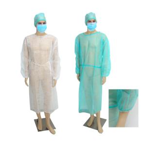 China Blue Disposable Surgical Isolation Gown with PP PE Material wholesale
