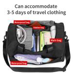 Water Retardant Leather Nylon Workout Duffle Bags Unisex 43cm Length