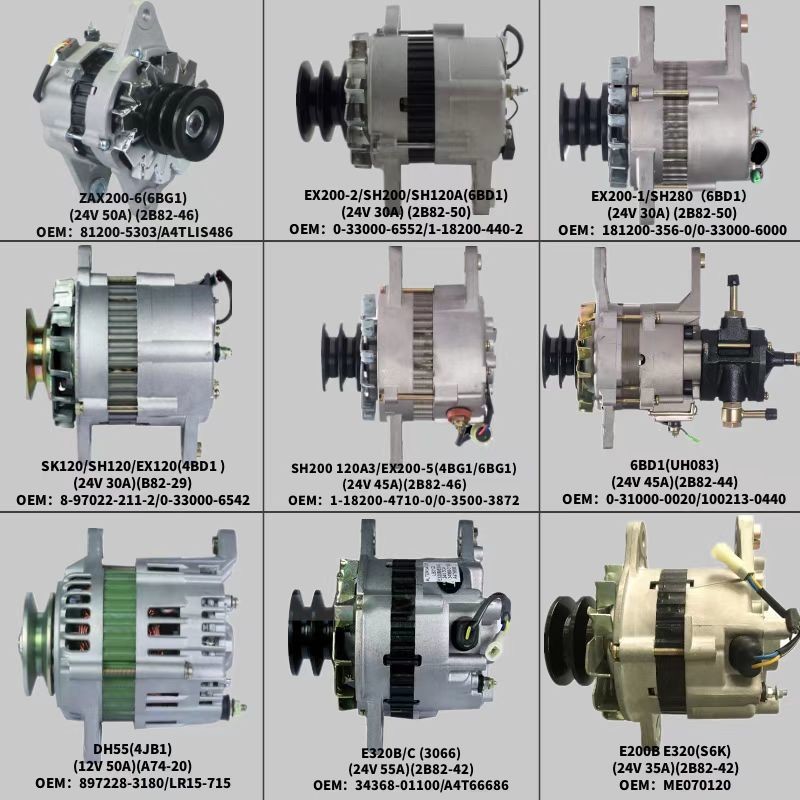 E312D E315D S4F Engine Excavator Repair Parts Generator 24V 55A 8PK 3436803800