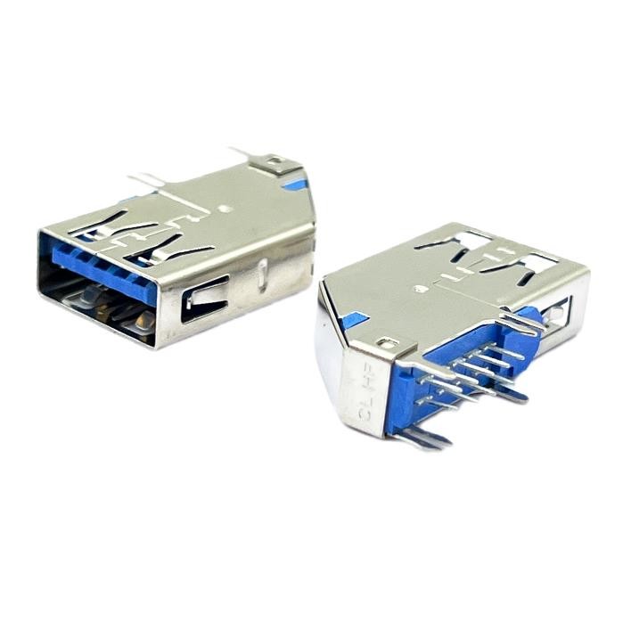 Type A Micro USB Connector 3.0 DIP SMT Female LCP Blue HF STD