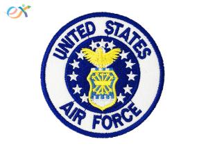 China Twill Fabric United States Embroidered Military Iron On Patches With Embroidery Edge wholesale