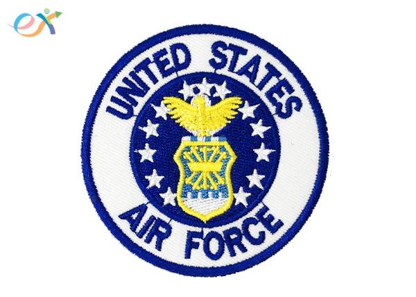 Twill Fabric United States Embroidered Military Iron On Patches With Embroidery