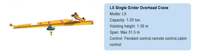 Single Girder 7.5m Electric Overhead Crane Lifting Equipment
