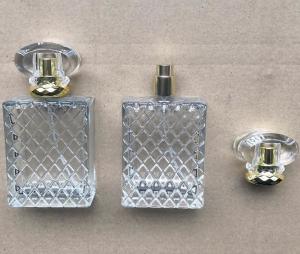 China Glass Square Refillable Perfume Bottle 50ml wholesale