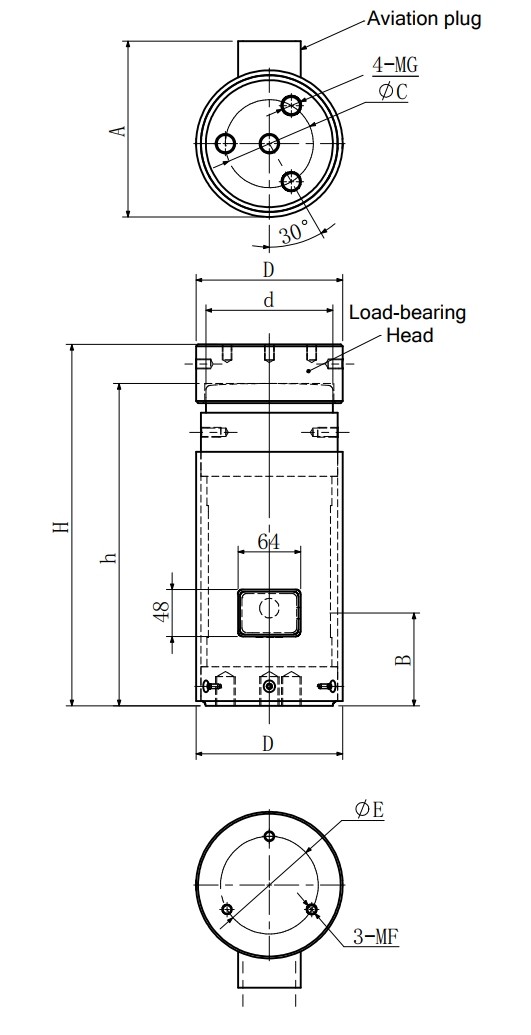 Alloy Steel Or Stainless Steel Column Type Load Cell IP67 Tensile Force Sensor
