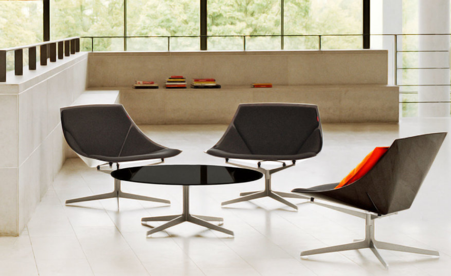 Modern design office chair leather sofa black leisure chairs set for office and hotel