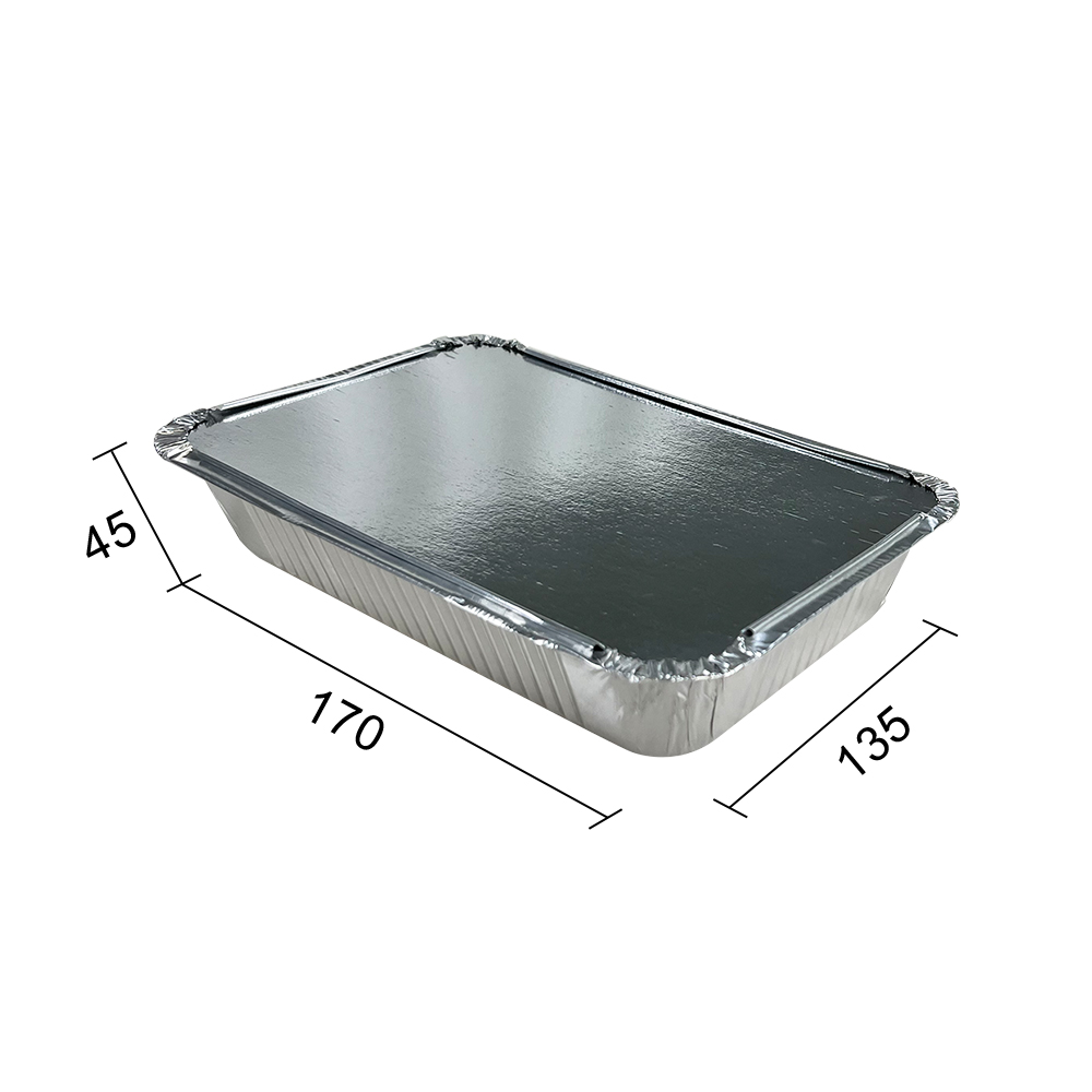 Food Tray Rectangle 8389 Aluminium Foil Containers With Lids for Food Grade Disposable