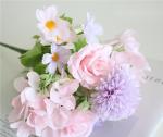 Rose Artificial Plastic Flowers Silk Hydrangea Arrangement OEM