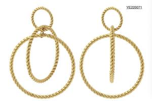 China 5cm Stainless Steel Gold Earrings American Style Multiple Circles Earrings wholesale