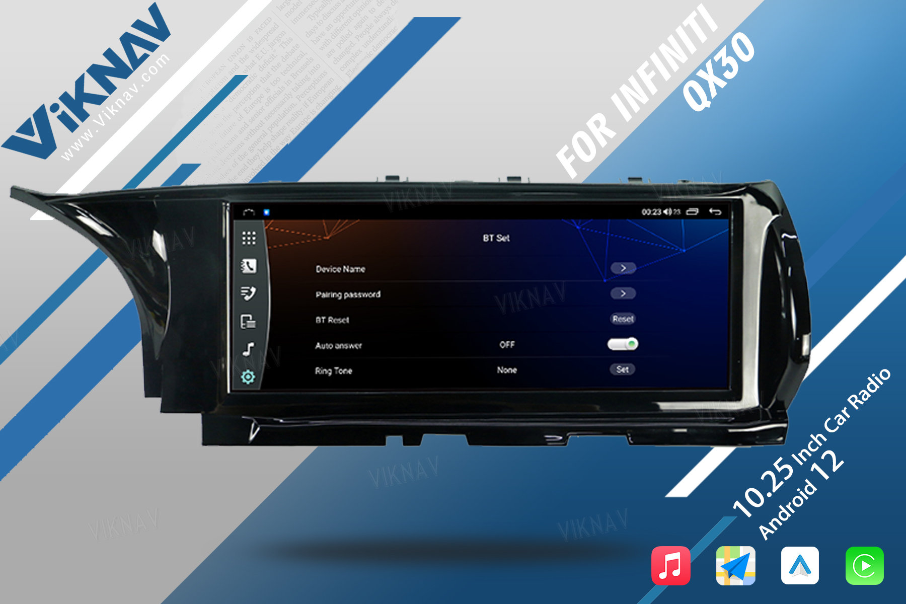 Infiniti QX30 2015-2018 Carplay Aftermarket Radio Audio Stereo Upgrade Kit