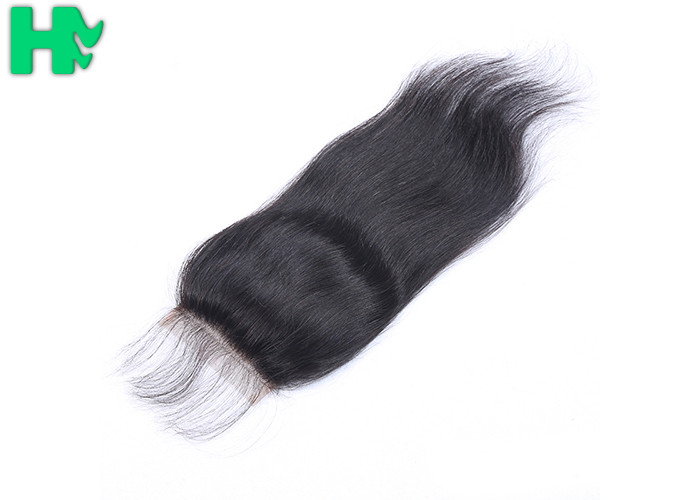8A Grade Brazilian Straight Lace Closure Extensions 4*4 Human Hair Natural Black
