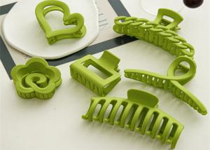 China Summer mint green flower heart resin grasping hair clipper accessories cross hollow hair clip hair long shark clip wholesale