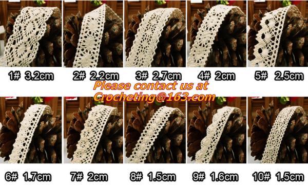 Cotton Crochet Lace Ribbon wholesale Lace Trim for cushion, sofa, curtain, DIY