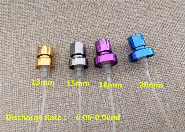 Gold Perfume Atomiser Pump , 18MM Aluminum Mist Sprayer For Perfume Bottles