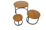 3 Set Of 18mm 70x48mm Round Wood Dinning Table