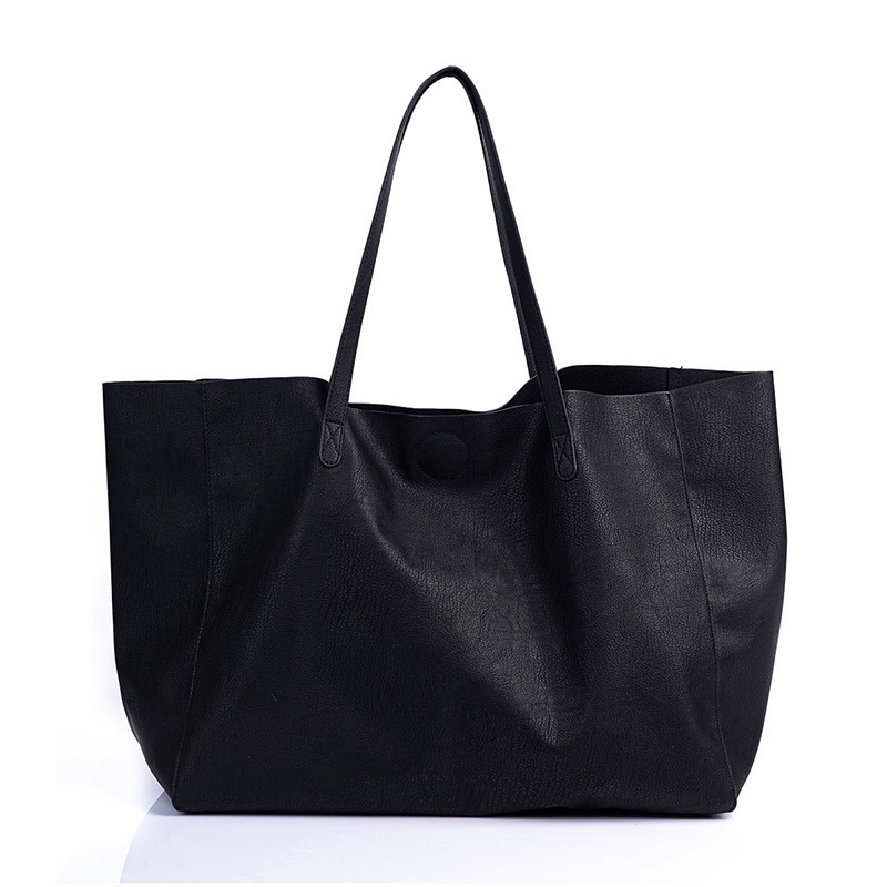 Reusable Women PU Leather Tote Bag L39 x W16 x H30 cm