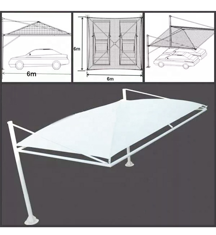 Cheap Car Roof Awning HDPE Fabric Large Size Car Park Awnings For Sale