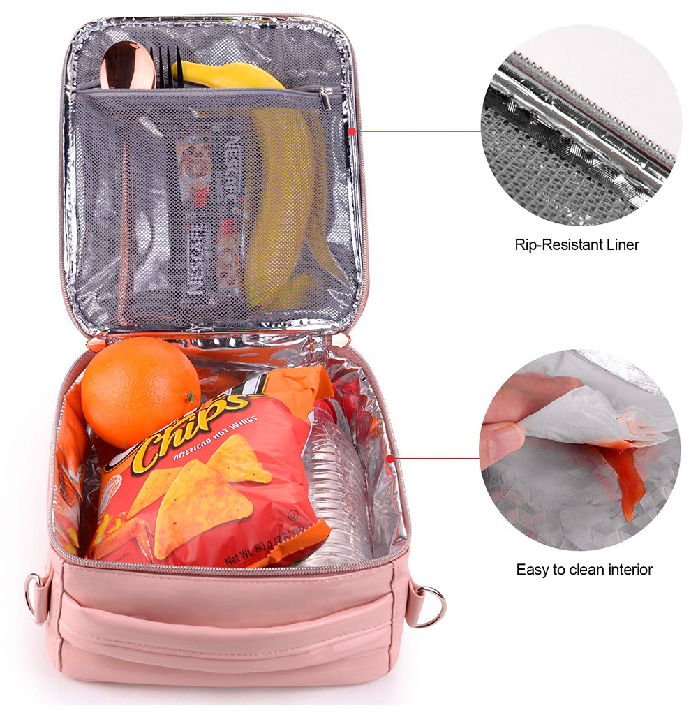 Waterproof Pink Reusable Insulated Lunch Cooler Bags For Kids