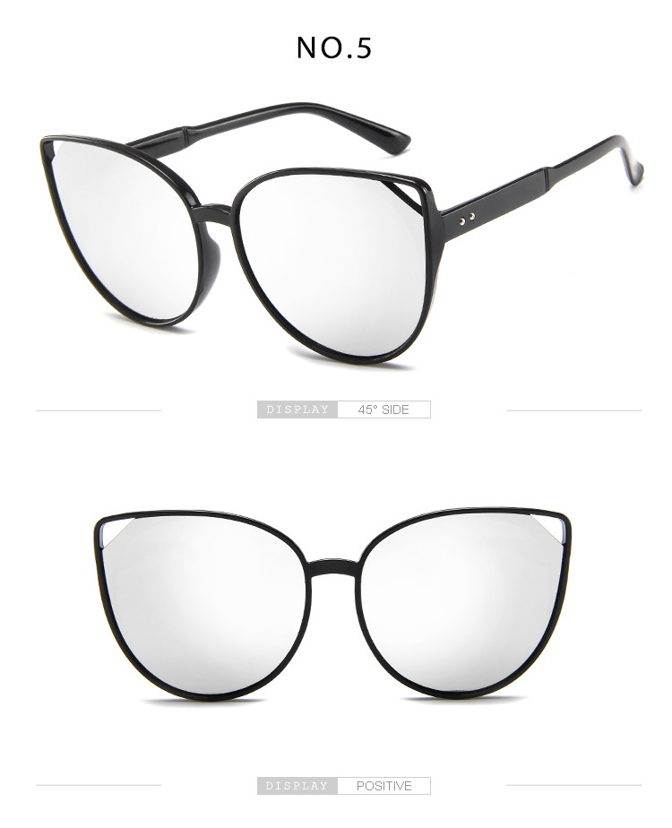 Female Silver Pink Lens Sunglasses Round Rose Gold Frame Retro Color Mirror Lens Glasses