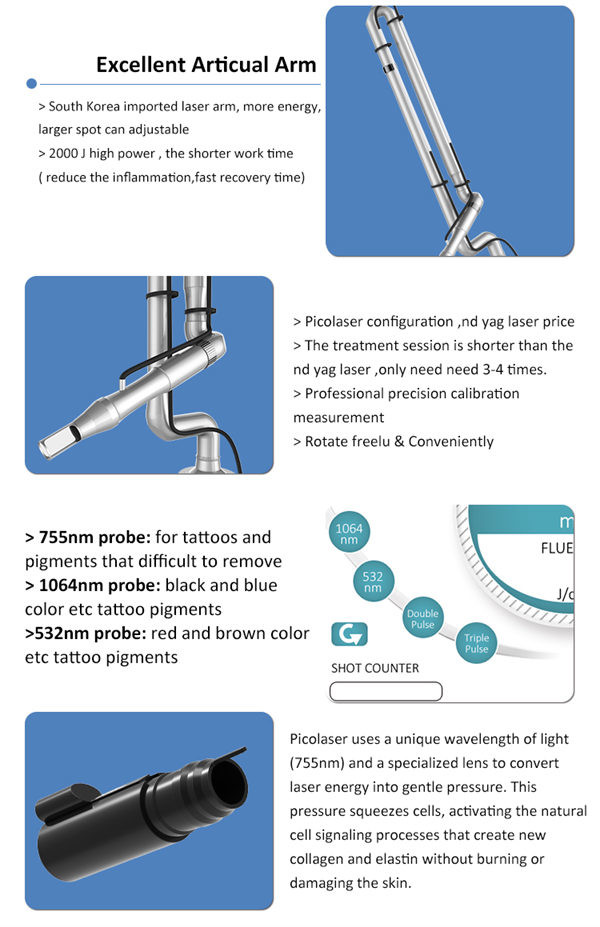 Spot 10mm picocare Tattoo Removal Machine 450ps 600ps