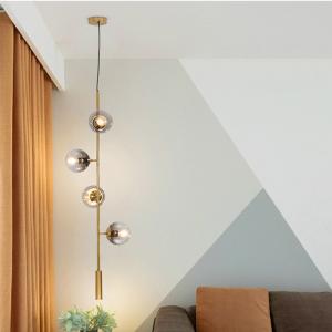 China Cognac Dining Electroplating Glass Ball Pendant Light E27 Type on sale
