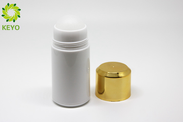 Round Plastic Antiperspirant Roller Bottle White Color Capacity 60g