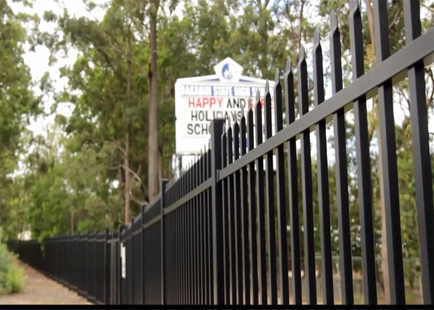 Crimped Spear security Steel Fencing come with 65mm square tubing 2.1mtrx2.4mtr stain powder coating